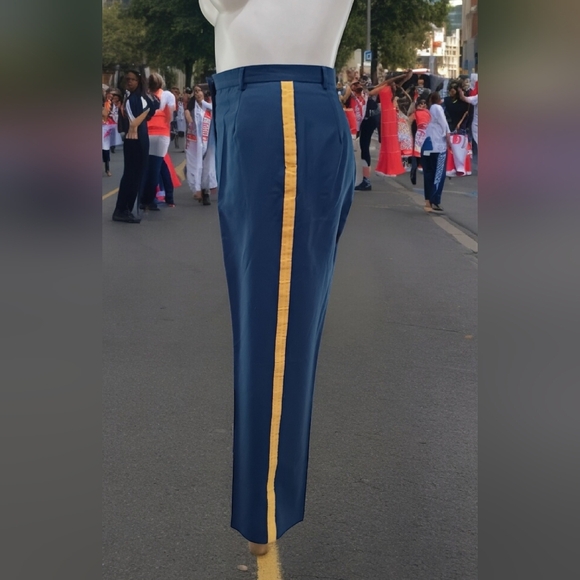 Bremen Bowdon Pants - Vintage PANTS MARCHING BAND STRIPED SIDES US Army Dress Blue Uniform Pants